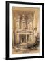 El Kasne (Treasury), Petra, Jordan, 1843 Engraving-David Roberts-Framed Giclee Print