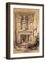 El Kasne (Treasury), Petra, Jordan, 1843 Engraving-David Roberts-Framed Giclee Print