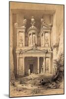 El Kasne (Treasury), Petra, Jordan, 1843 Engraving-David Roberts-Mounted Giclee Print