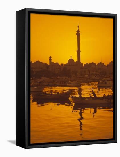El Mina Mosque and Port, Tripoli, Lebanon, Middle East-Charles Bowman-Framed Stretched Canvas