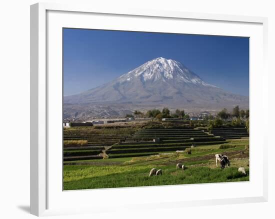 El Misti Volcano and Arequipa Town, Peru-Michele Falzone-Framed Photographic Print