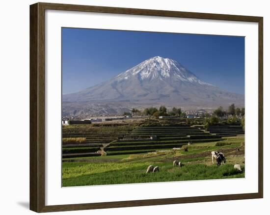El Misti Volcano and Arequipa Town, Peru-Michele Falzone-Framed Photographic Print