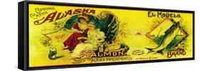 El Modelo Salmon Can Label - Karluk, AK-Lantern Press-Framed Stretched Canvas