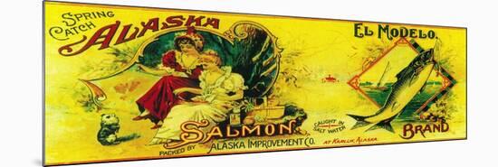 El Modelo Salmon Can Label - Karluk, AK-Lantern Press-Mounted Premium Giclee Print