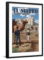El Morro National Monument, New Mexico - U.S. Army Camel Corps-Lantern Press-Framed Art Print
