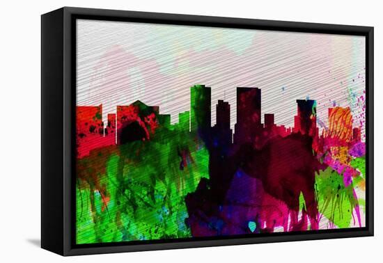 El Paseo City Skyline-NaxArt-Framed Stretched Canvas