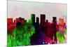 El Paseo City Skyline-NaxArt-Mounted Premium Giclee Print