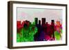 El Paseo City Skyline-NaxArt-Framed Art Print
