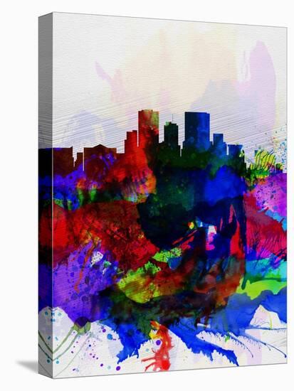 El Paseo Watercolor Skyline-NaxArt-Stretched Canvas