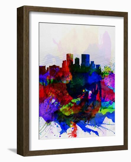 El Paseo Watercolor Skyline-NaxArt-Framed Art Print