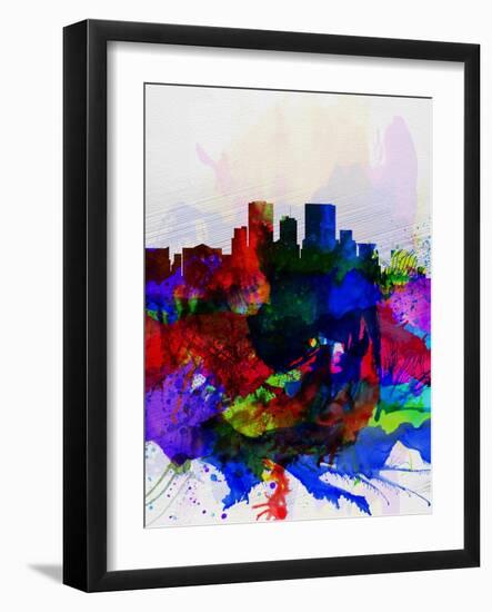 El Paseo Watercolor Skyline-NaxArt-Framed Art Print