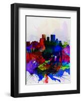 El Paseo Watercolor Skyline-NaxArt-Framed Art Print