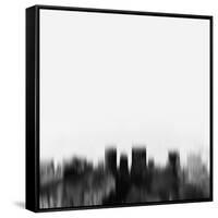 El Paso City Skyline - Black-NaxArt-Framed Stretched Canvas