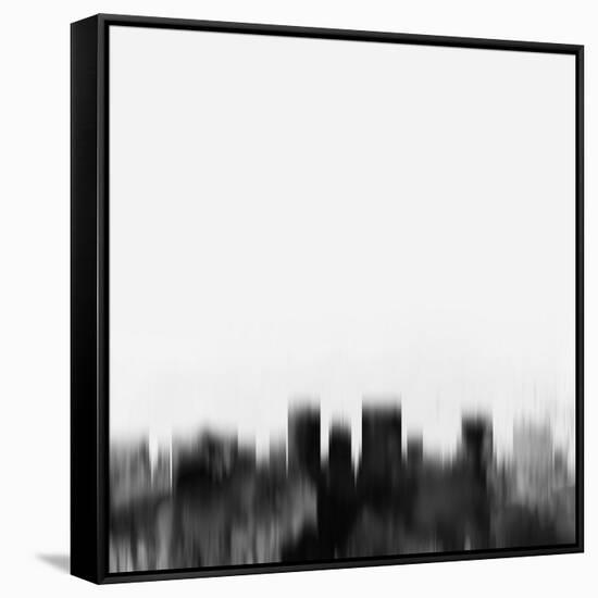 El Paso City Skyline - Black-NaxArt-Framed Stretched Canvas