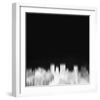 El Paso City Skyline - White-NaxArt-Framed Art Print