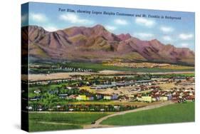 El Paso, Texas - Aerial Panoramic View of Fort Bliss, Logan Heights Cantoment, c.1940-Lantern Press-Stretched Canvas