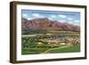 El Paso, Texas - Aerial Panoramic View of Fort Bliss, Logan Heights Cantoment, c.1940-Lantern Press-Framed Art Print