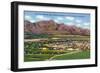 El Paso, Texas - Aerial Panoramic View of Fort Bliss, Logan Heights Cantoment, c.1940-Lantern Press-Framed Art Print