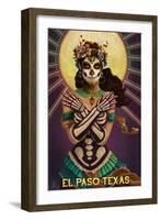 El Paso, Texas - Day of the Dead Crossbones-Lantern Press-Framed Art Print