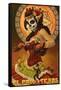 El Paso, Texas - Day of the Dead Marionettes-Lantern Press-Framed Stretched Canvas