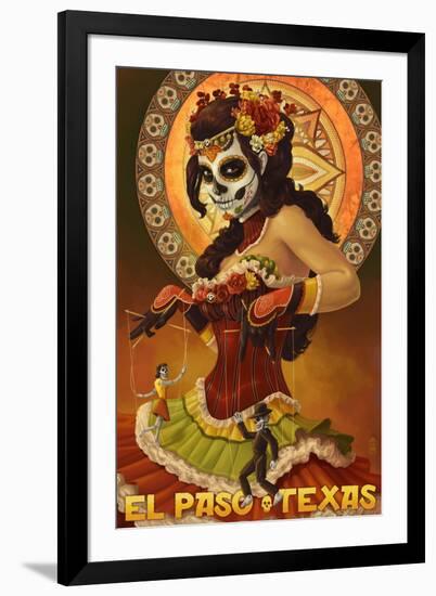 El Paso, Texas - Day of the Dead Marionettes-Lantern Press-Framed Art Print