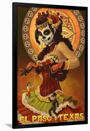 El Paso, Texas - Day of the Dead Marionettes-Lantern Press-Framed Art Print