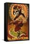 El Paso, Texas - Day of the Dead Marionettes-Lantern Press-Framed Stretched Canvas