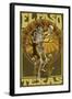 El Paso, Texas - Day of the Dead - Skeleton Holding Sugar Skull-Lantern Press-Framed Art Print