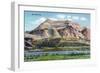 El Paso, Texas - Panoramic View of Mount Cristo Rey, c.1940-Lantern Press-Framed Art Print