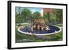 El Paso, Texas - San Jacinto Plaza, View of the Alligator Pool, c.1940-Lantern Press-Framed Art Print