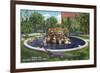 El Paso, Texas - San Jacinto Plaza, View of the Alligator Pool, c.1940-Lantern Press-Framed Premium Giclee Print