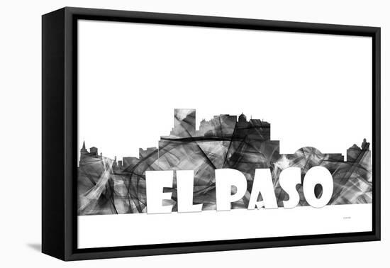 El Paso Texas Skyline BG 2-Marlene Watson-Framed Stretched Canvas