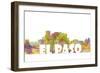 El Paso Texas Skyline Mclr 2-Marlene Watson-Framed Premium Giclee Print