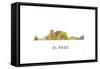 El Paso Texas Skyline-Marlene Watson-Framed Stretched Canvas