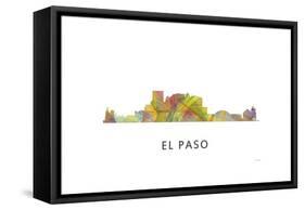 El Paso Texas Skyline-Marlene Watson-Framed Stretched Canvas