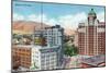 El Paso, Texas - View of the Heart of El Paso, View of the Plaza, c.1940-Lantern Press-Mounted Art Print
