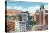 El Paso, Texas - View of the Heart of El Paso, View of the Plaza, c.1940-Lantern Press-Stretched Canvas