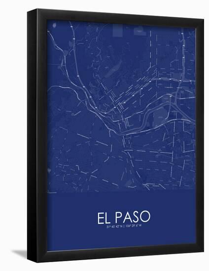 El Paso, United States of America Blue Map-null-Framed Poster