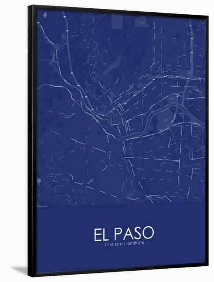 El Paso, United States of America Blue Map-null-Framed Poster