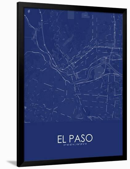 El Paso, United States of America Blue Map-null-Framed Poster