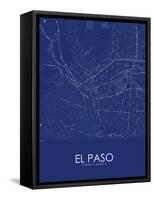 El Paso, United States of America Blue Map-null-Framed Stretched Canvas