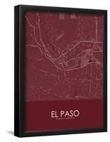 El Paso, United States of America Red Map-null-Framed Poster