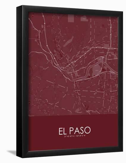 El Paso, United States of America Red Map-null-Framed Poster
