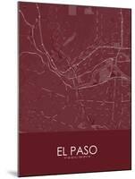 El Paso, United States of America Red Map-null-Mounted Poster