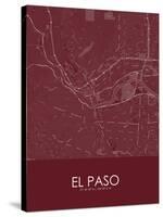 El Paso, United States of America Red Map-null-Stretched Canvas