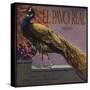 El Pavo Real Brand - Anaheim, California - Citrus Crate Label-Lantern Press-Stretched Canvas