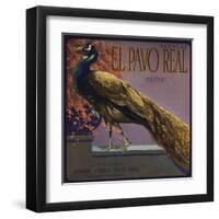 El Pavo Real Brand - Anaheim, California - Citrus Crate Label-Lantern Press-Framed Art Print