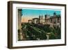 El Prado from West Gate, Balboa Park - San Diego, CA-Lantern Press-Framed Art Print