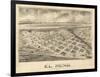 El Reno, Oklahoma - Panoramic Map-Lantern Press-Framed Art Print