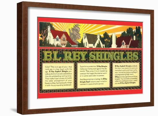 El Rey Shingles Ad-null-Framed Art Print